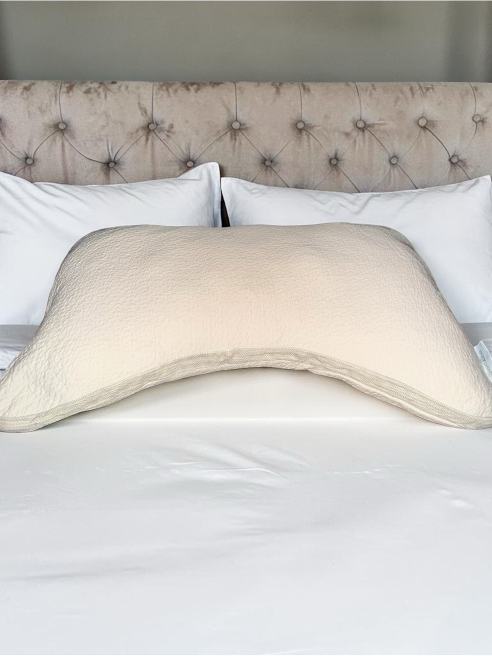 AVOCADO SIDE SLEEPER SHOULDER CUT OUT HALF MOON SHREDDED LATEX QUEEN PILLOW